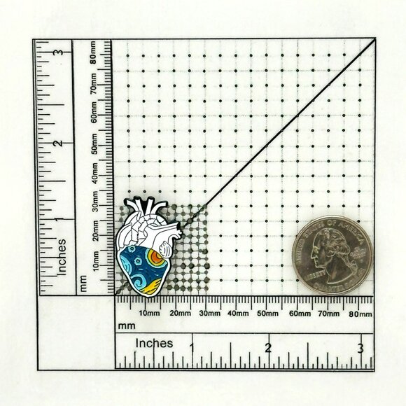 🤩Anatomical Heart Shaped Pin Badges Vangoh Starry Night Gift Enamel Brooch🤩 - Picture 6 of 6